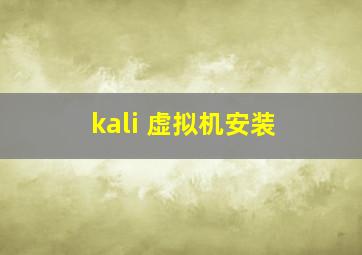 kali 虚拟机安装